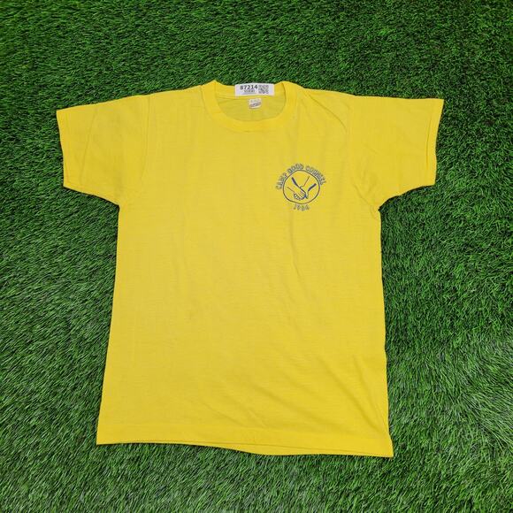 Vintage 1986 Screen-Stars Shirt Womens M/L 18x24 Yellow USA - Picture 1 of 13